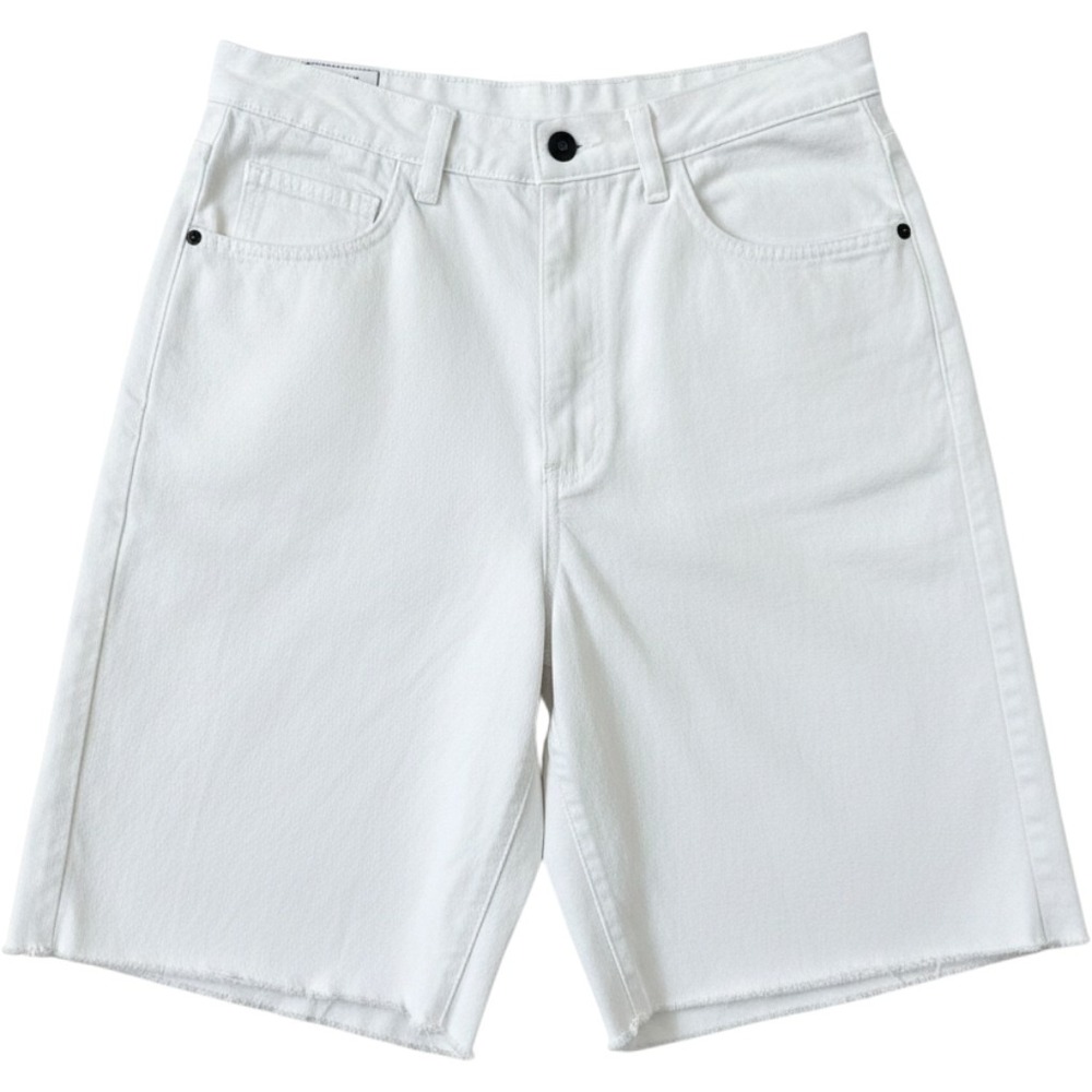 Paris Sport Club Vintage 90s High Waisted White Denim Bermuda Shorts USA Made 8